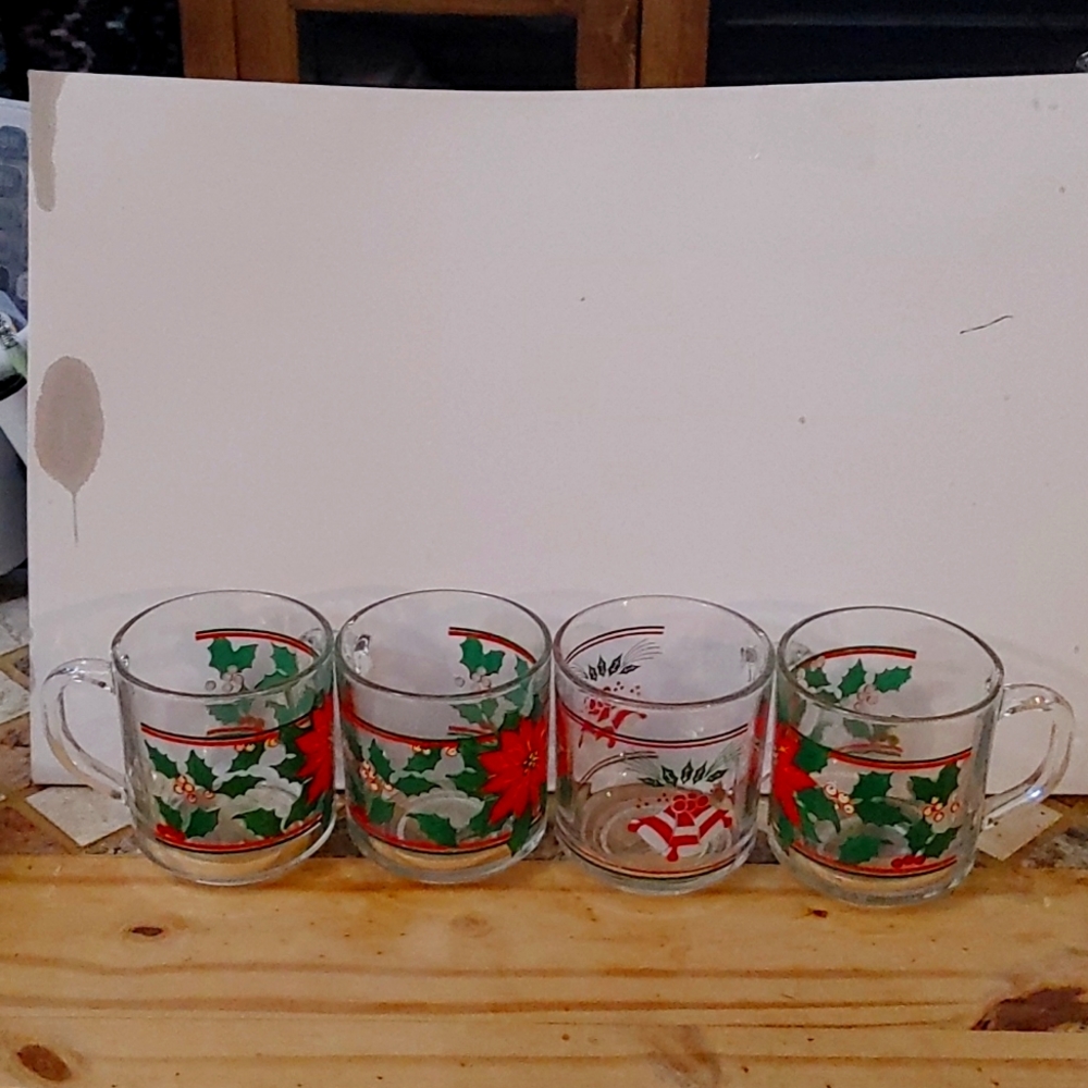 Christmas glass mugs